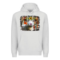 Dove Grey sunflower sheep Premium Hoodie - RacoonDesign