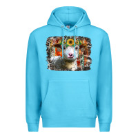 Ocean Blue sunflower sheep Premium Hoodie - RacoonDesign