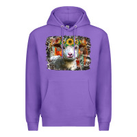 Purple sunflower sheep Premium Hoodie - RacoonDesign