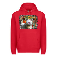 Red sunflower sheep Premium Hoodie - RacoonDesign