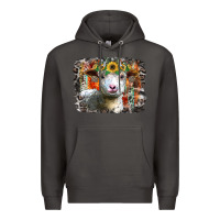 Smoke sunflower sheep Premium Hoodie - RacoonDesign