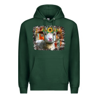 Sports Green sunflower sheep Premium Hoodie - RacoonDesign