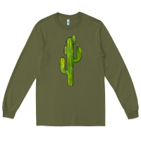 Army Green cactus Long Sleeve Tee - BarkalooDesign