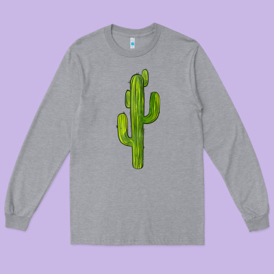 Cactus Long Sleeve Tee Designed By Barkaloodesign