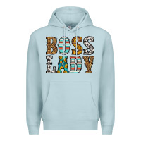 Blue Mist western boss lady Premium Hoodie - HRA Design Shop