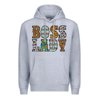 Heather Grey western boss lady Premium Hoodie - HRA Design Shop