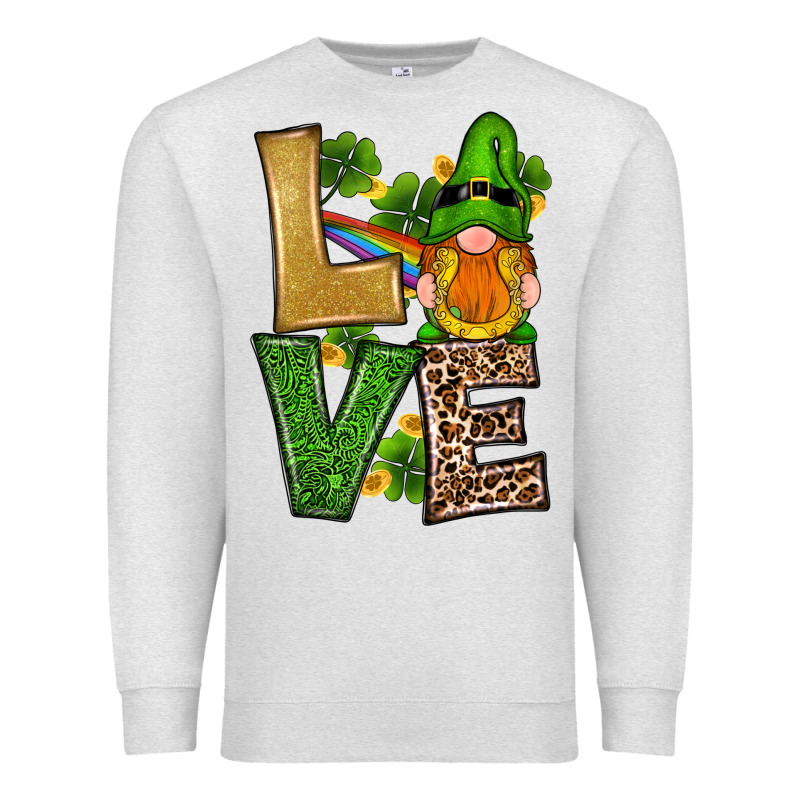 St Patricks Day Gnomes Shamrock Love Premium Sweatshirt by RanaPortraitStore | Teevron