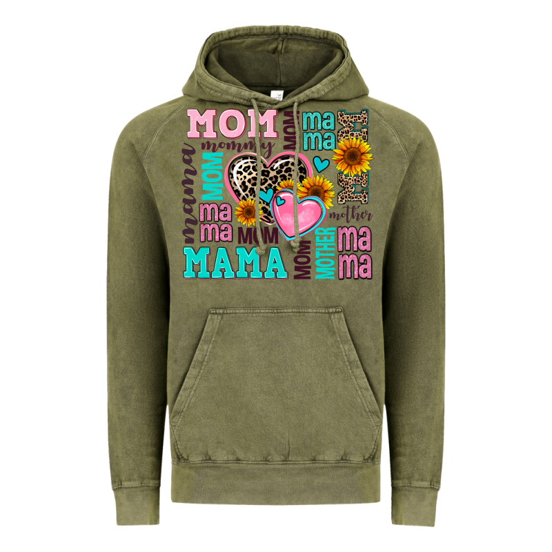 Mom Mama Mommy With Hearts Vintage Hoodie by AdoDesignShop | Teevron