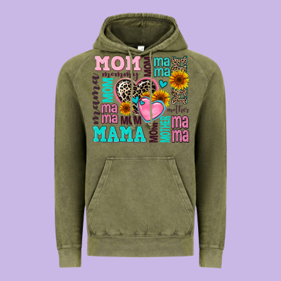 Mom Mama Mommy With Hearts Vintage Hoodie Designed By Adodesignshop