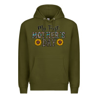 Army Green my first mother's day Premium Hoodie - CowhideDigitalArt