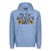 Colony Blue my first mother's day Premium Hoodie - CowhideDigitalArt