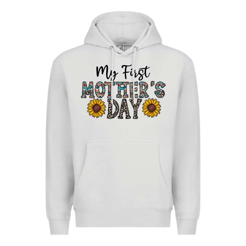 My First Mother's Day Premium Hoodie by CowhideDigitalArt | Teevron