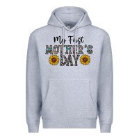 Heather Grey my first mother's day Premium Hoodie - CowhideDigitalArt