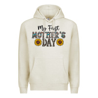 Oatmeal Heather my first mother's day Premium Hoodie - CowhideDigitalArt