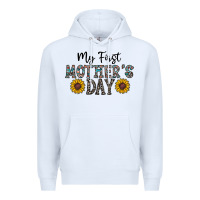 White my first mother's day Premium Hoodie - CowhideDigitalArt