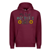 Burgundy my first mother's day Premium Hoodie - CowhideDigitalArt
