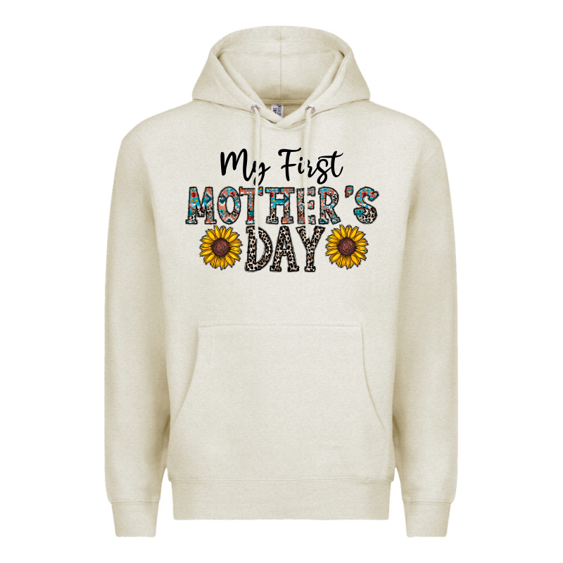 My First Mother's Day Premium Hoodie by CowhideDigitalArt | Teevron