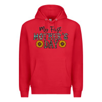 Red my first mother's day Premium Hoodie - CowhideDigitalArt