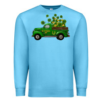 Ocean Blue st patricks truck shamrock horseshoe gold Premium Sweatshirt - RanaPortraitStore