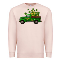 Pale Pink st patricks truck shamrock horseshoe gold Premium Sweatshirt - RanaPortraitStore