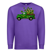 Purple st patricks truck shamrock horseshoe gold Premium Sweatshirt - RanaPortraitStore