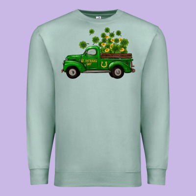 Premium Sweatshirt st patricks truck shamrock horseshoe gold