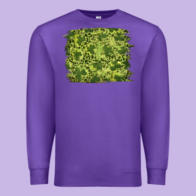 Premium Sweatshirt st patricks day shamrock leopard background