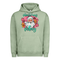 Pigment Oil Green christmas vibes santa Urban Hoodie - AdoDesignShop