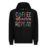 Black coffee teach repeat Premium Hoodie - HRA Design Shop