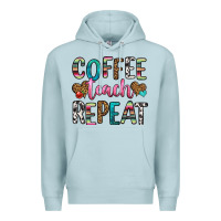 Blue Mist coffee teach repeat Premium Hoodie - HRA Design Shop