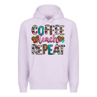 Lilac coffee teach repeat Premium Hoodie - HRA Design Shop