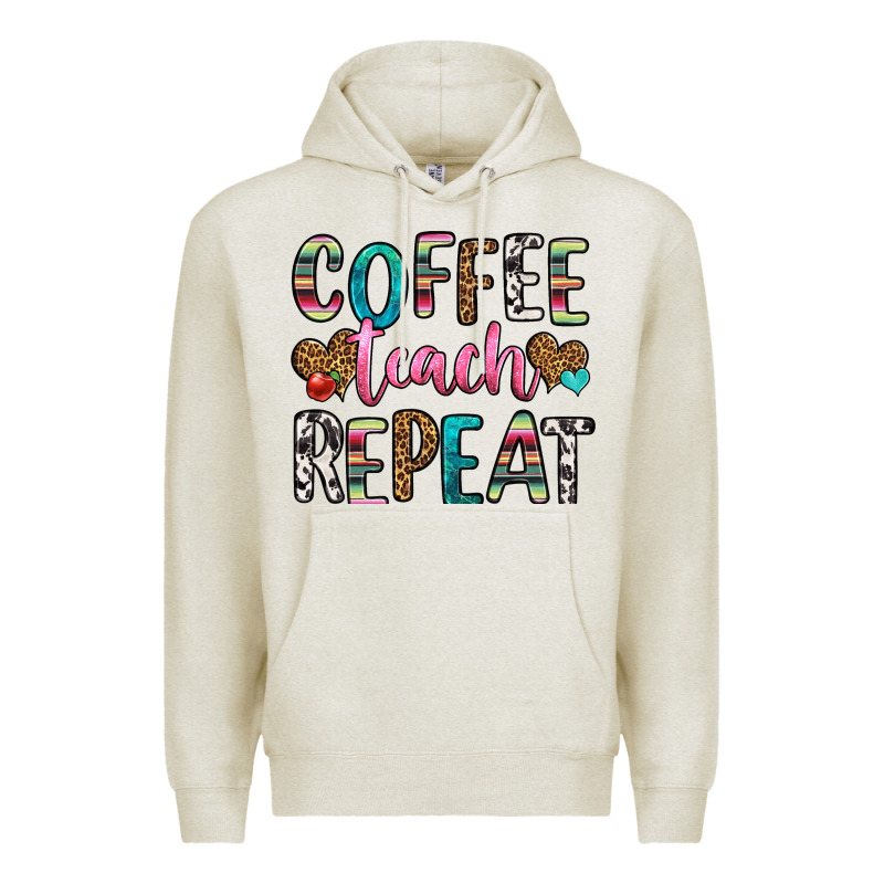 Coffee Teach Repeat Premium Hoodie by HRA Design Shop | Teevron