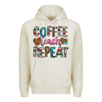 Oatmeal Heather coffee teach repeat Premium Hoodie - HRA Design Shop