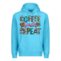 Ocean Blue coffee teach repeat Premium Hoodie - HRA Design Shop