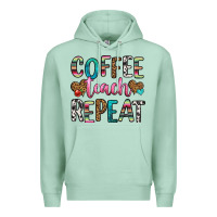 Seafoam coffee teach repeat Premium Hoodie - HRA Design Shop