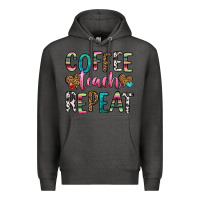 Charcoal Heather coffee teach repeat Premium Hoodie - HRA Design Shop