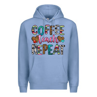 Colony Blue coffee teach repeat Premium Hoodie - HRA Design Shop
