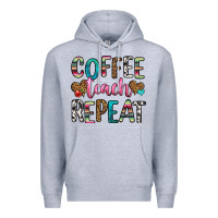 Heather Grey coffee teach repeat Premium Hoodie - HRA Design Shop