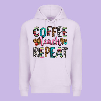 Coffee Teach Repeat Premium Hoodie Designed By Hra Design Shop