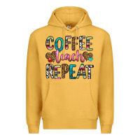 Mustard coffee teach repeat Premium Hoodie - HRA Design Shop
