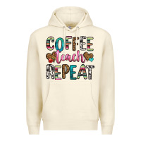 Sandshell coffee teach repeat Premium Hoodie - HRA Design Shop