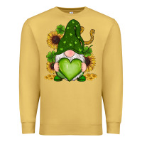 Antique Gold st patricks day shamrock sunflowers gnomes Premium Sweatshirt - RanaPortraitStore