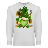 Dove Grey st patricks day shamrock sunflowers gnomes Premium Sweatshirt - RanaPortraitStore