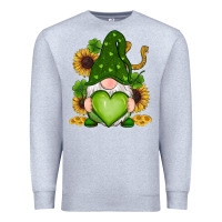Heather Grey st patricks day shamrock sunflowers gnomes Premium Sweatshirt - RanaPortraitStore