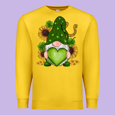 Premium Sweatshirt st patricks day shamrock sunflowers gnomes