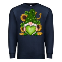 Navy st patricks day shamrock sunflowers gnomes Premium Sweatshirt - RanaPortraitStore