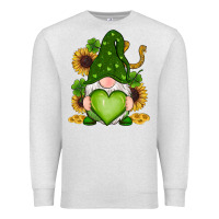 Oatmeal Heather st patricks day shamrock sunflowers gnomes Premium Sweatshirt - RanaPortraitStore