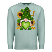 Seafoam st patricks day shamrock sunflowers gnomes Premium Sweatshirt - RanaPortraitStore