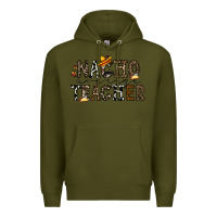 Army Green nacho averange teacher Premium Hoodie - CowhideDigitalArt