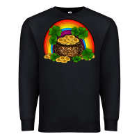 Black st patricks shamrock gold leopard rainbow Premium Sweatshirt - RanaPortraitStore